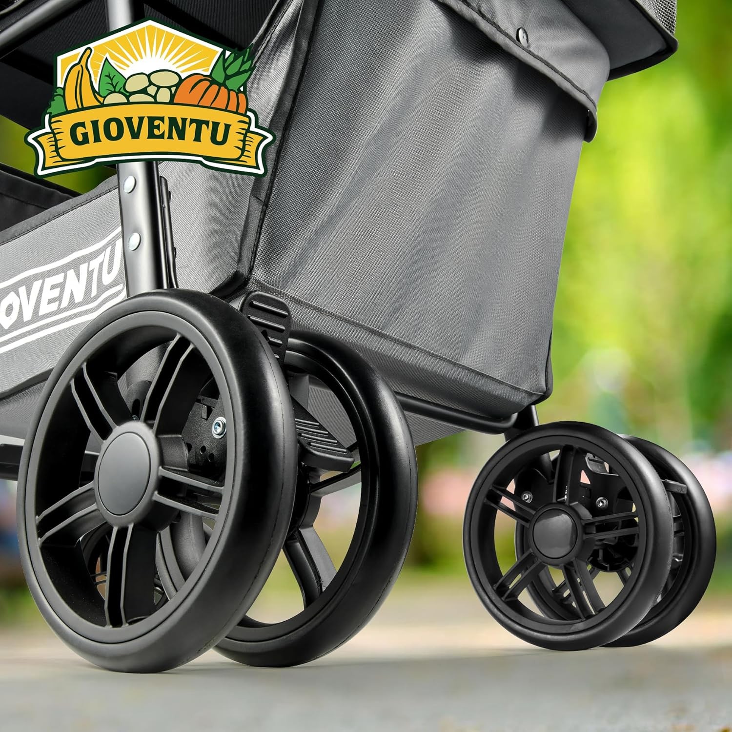 Shopping Cart Foldable with 360° Wheels & Removable Basket,One-Click Folding