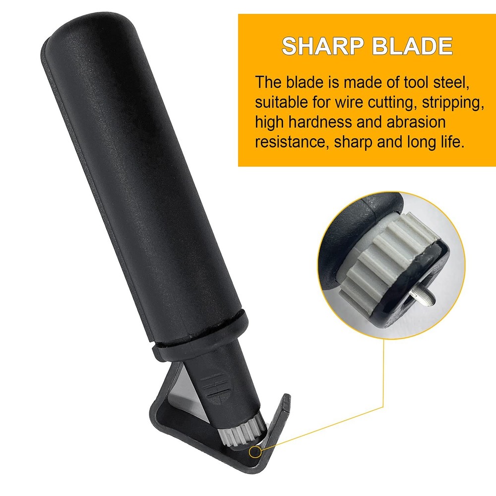 GROWORD Round Cable Stripper Tool - Adjustable Small (4.5-29mm), Black