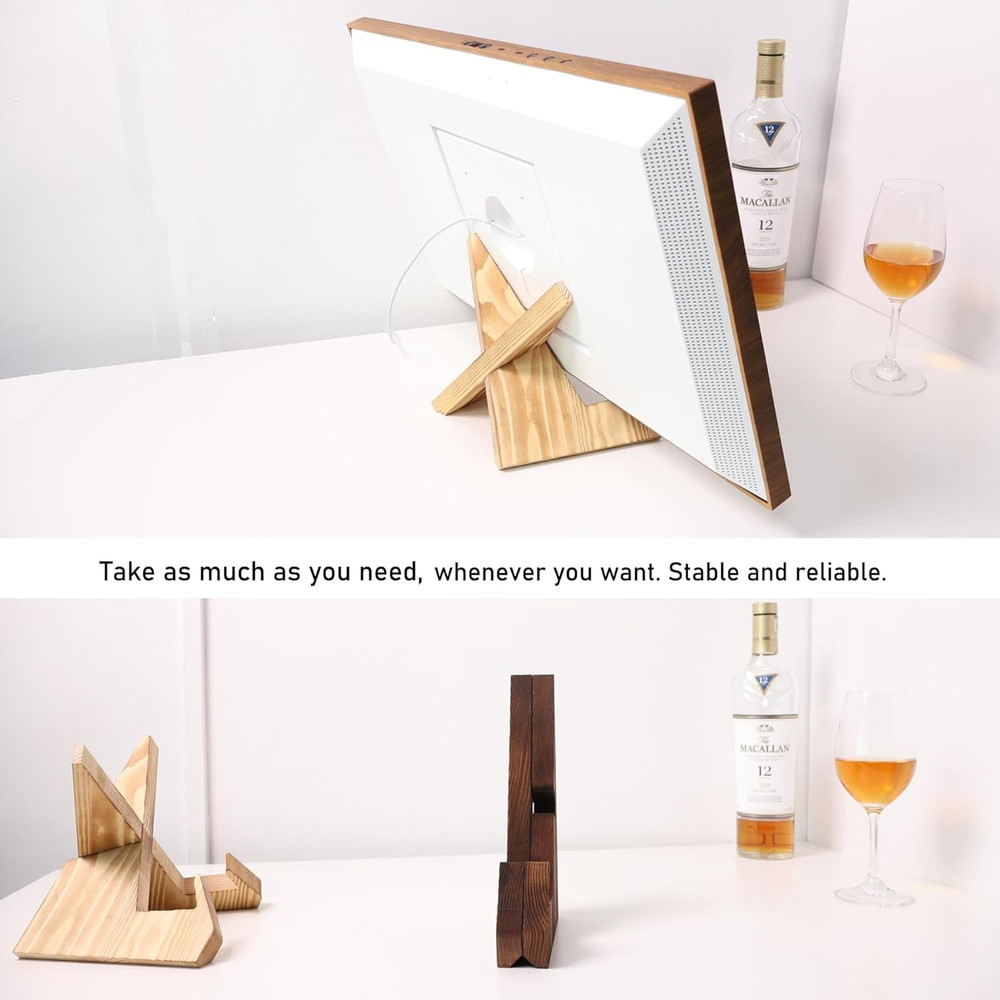 Solid Wood Tablet Computer Stands Compatible for Echo Show 15,Echo Show 21,Suppo