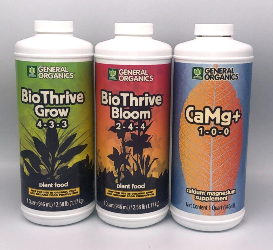 General Organics Bundle BioThrive Grow + Bloom + CaMg+ - Quart