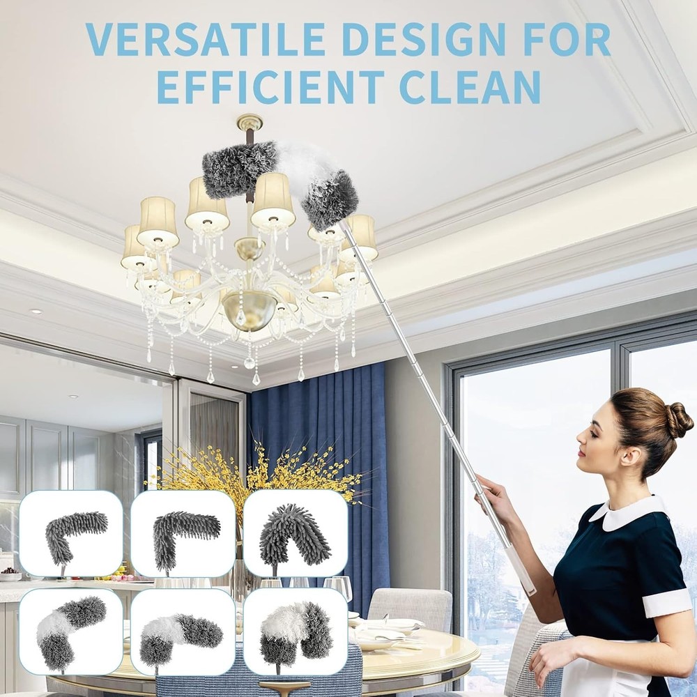 Versatile 11-Piece Dust Cleaning Set: Bendable Microfiber Dusters for Home & Car