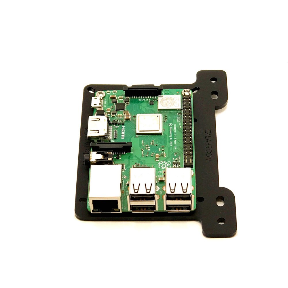 Zebra VESA Arm Mounting Plate - Acrylic - for Raspberry Pi5, 4 Black