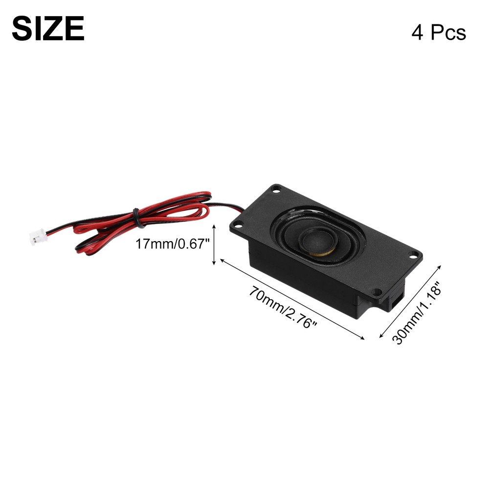 4 Pcs 3 Watt 8 Ohm Single Mini Speaker with Terminal Wire