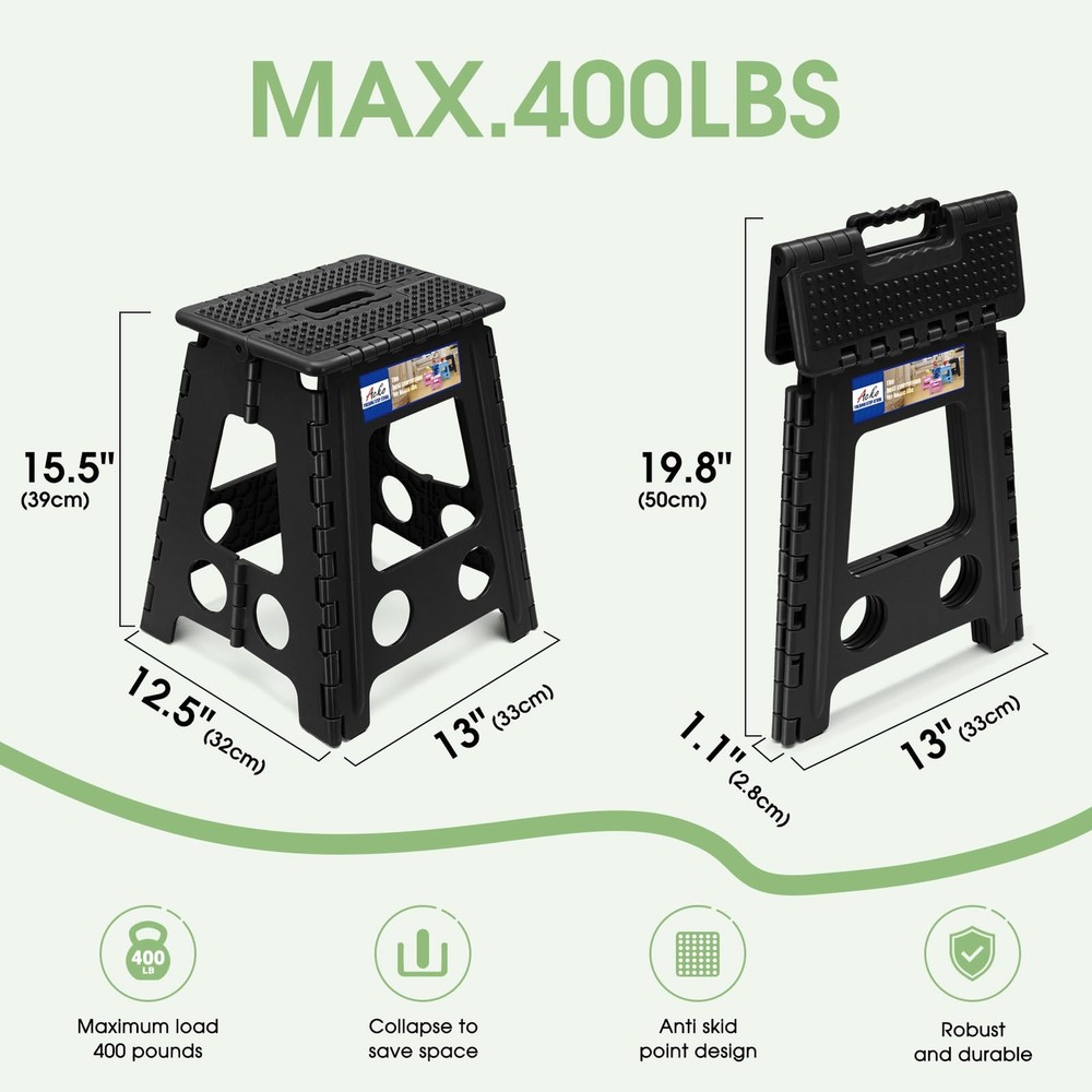 Folding Step Stool Foldable 16 Inch Stools for Adults and KidsPlastic Stools ...