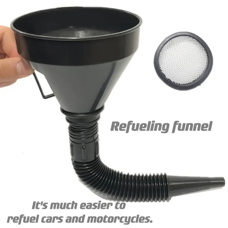 Refueling Plastic Funnel Oiler Filter Mesh Screen Strainer For Car Motorcycle