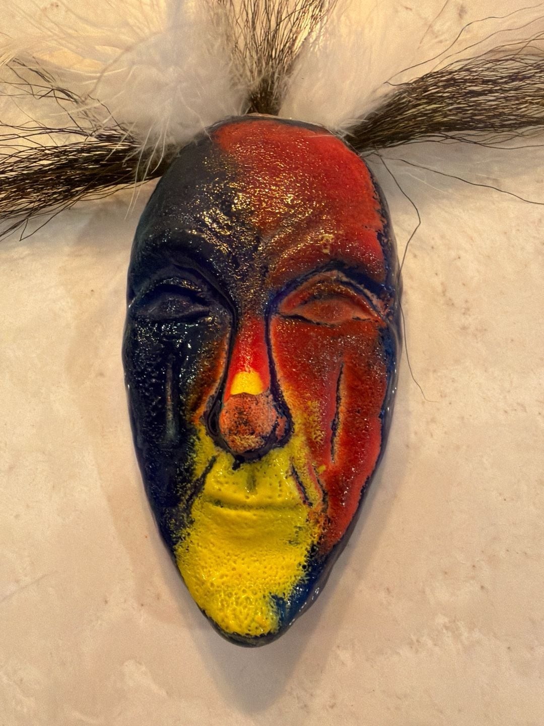 Vintage Kosta Boda Glass Wall Mask by Kjell Engman 1980s