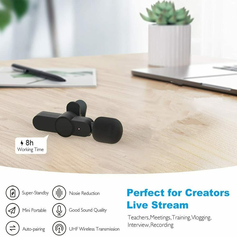 Wireless Microphone Mini Audio With Type-C Receiver For Conference Interview D