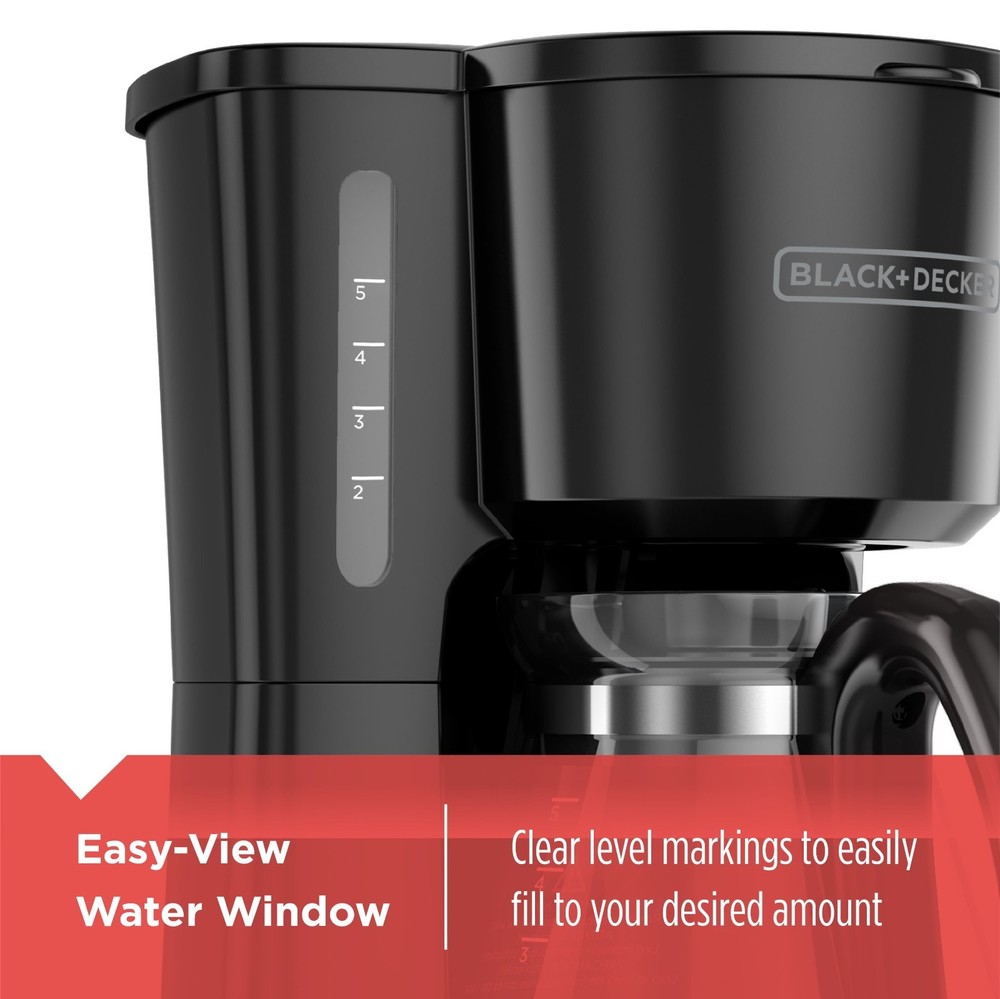 BLACK+DECKER 5-Cup Switch Coffee Maker Programmable with Timer
