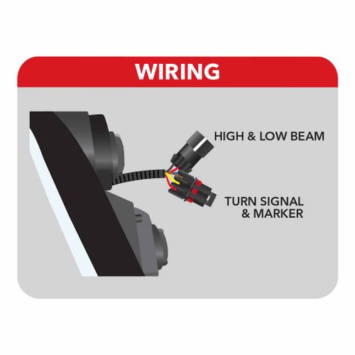 TLED-H13 Freightliner Century Halogen Headlight Assy with LED Strip Driver Side