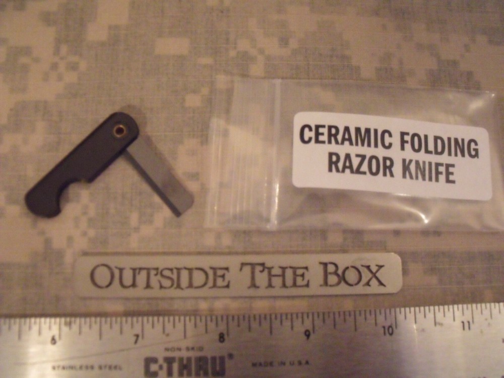 Emergency/Survival:  Ceramic Folding Razor Knife, Covert, E&E, VERY Sharp!