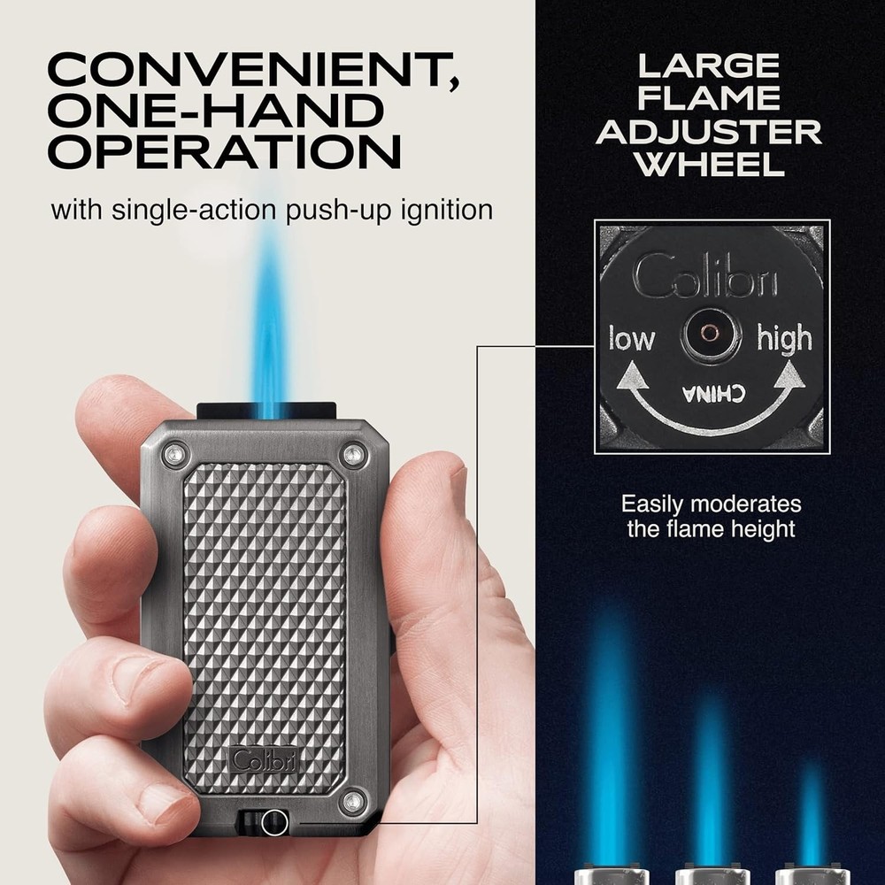 Authentic Rally Metal Torch Lighter, Windproof, Refillable Butane, Modern Style