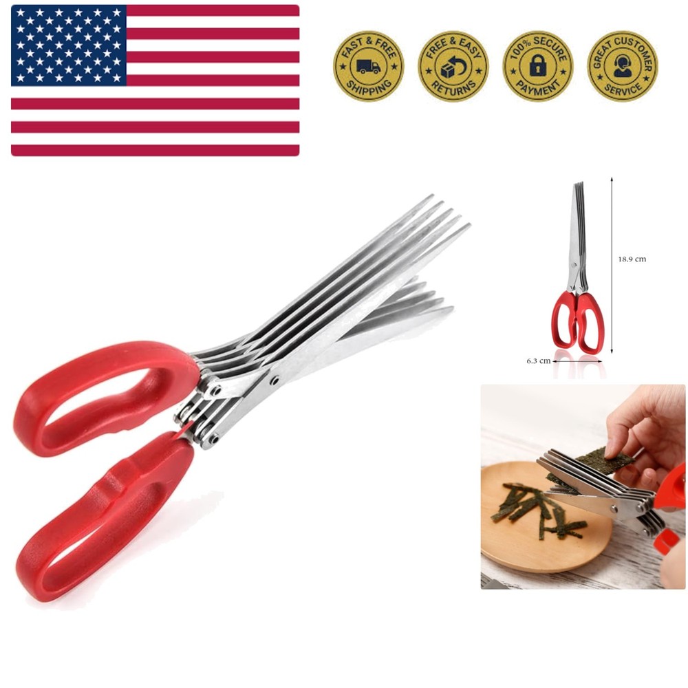 Shredder Scissors Multipurpose Multi-Blade Cutting Shears with Stainless Stee...