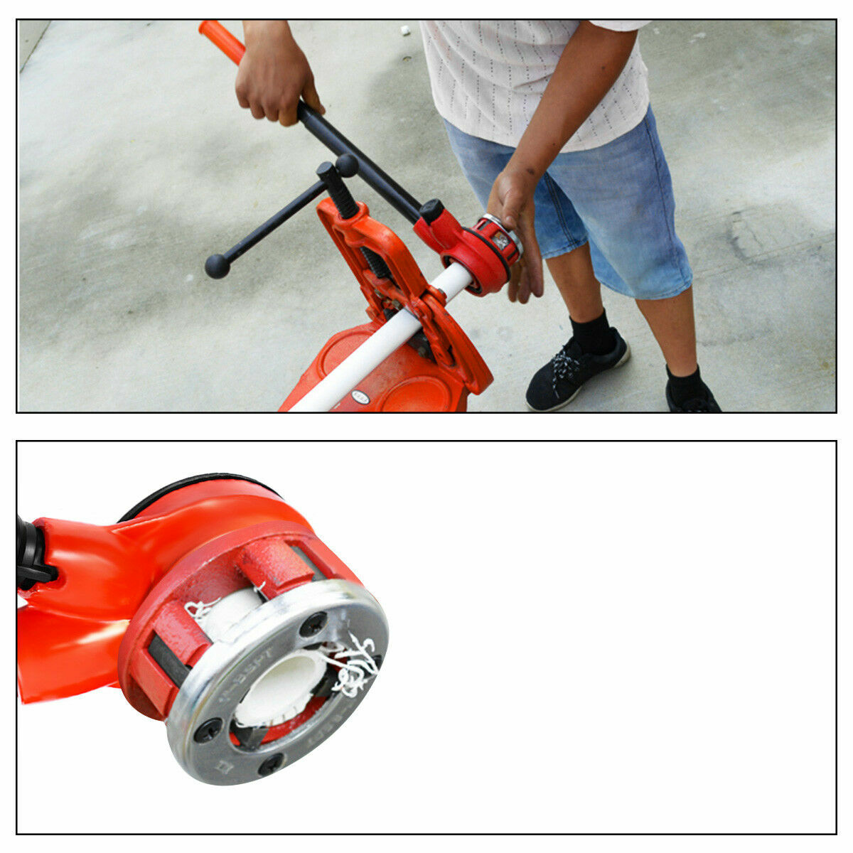 IRONMAX New Ratchet Ratcheting Pipe Threader Kit Set w/ 6 Dies and Storage Case