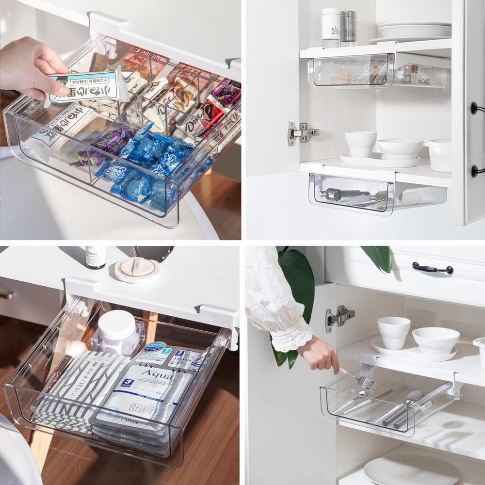 vacane Refrigerator Organizer Drawer,Under Shelf Pull Out Drawer with Divider...