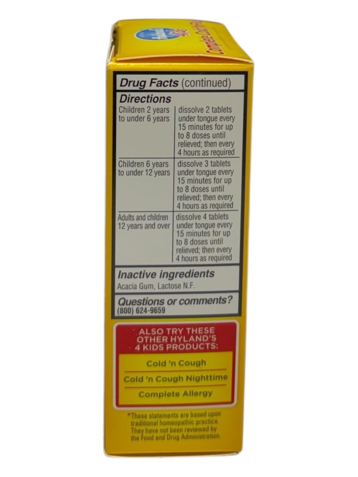 Hylands 4 Kids Complete Cold ‘n Flu, 125 Dissolving Tablets, Natural, Original