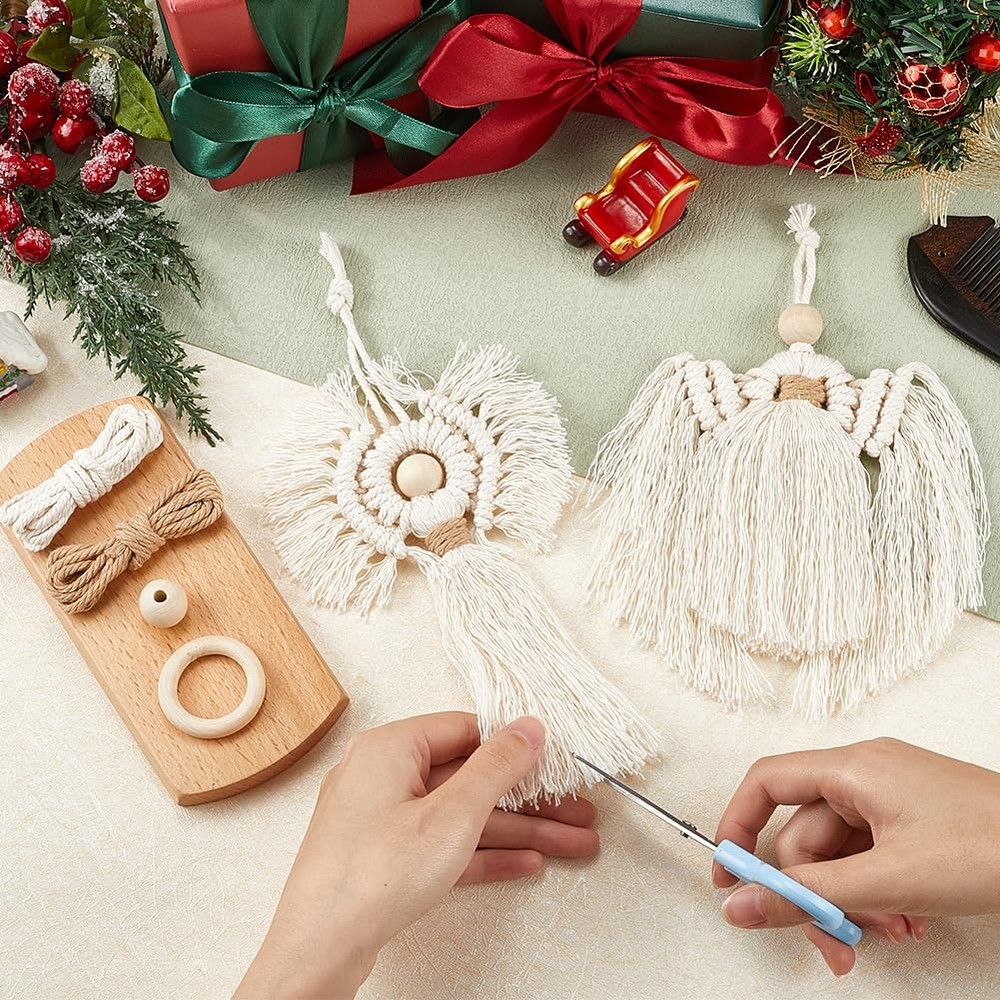 SUNNYCLUE 2 Sets Boho Macrame Kit Ornament Mixed Color