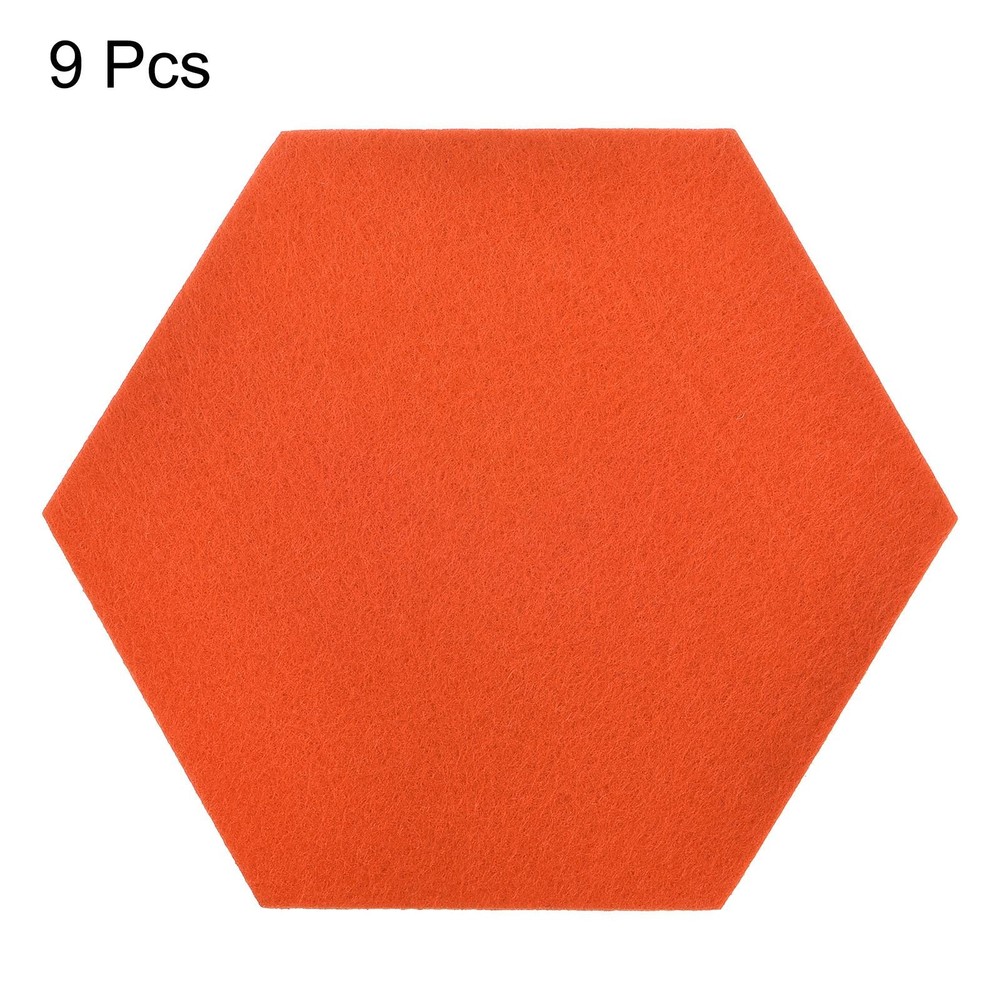 Felt coasters 9pcs hexagonal pads coasters, orange
