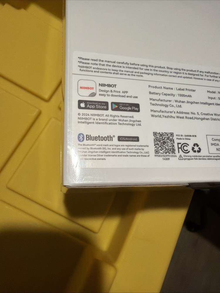 NIIMBOT B1 Label Maker Machine with Portable Bluetooth Thermal Printer Sealed