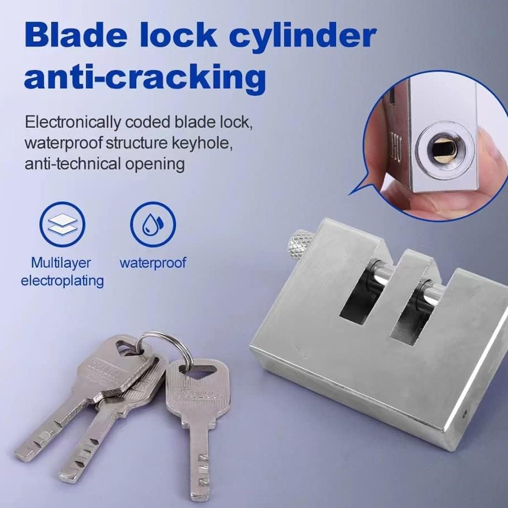 Stainless Steel Brake Pedal Lock Security Car Auto Clutch Lock Anti-theft 3Key