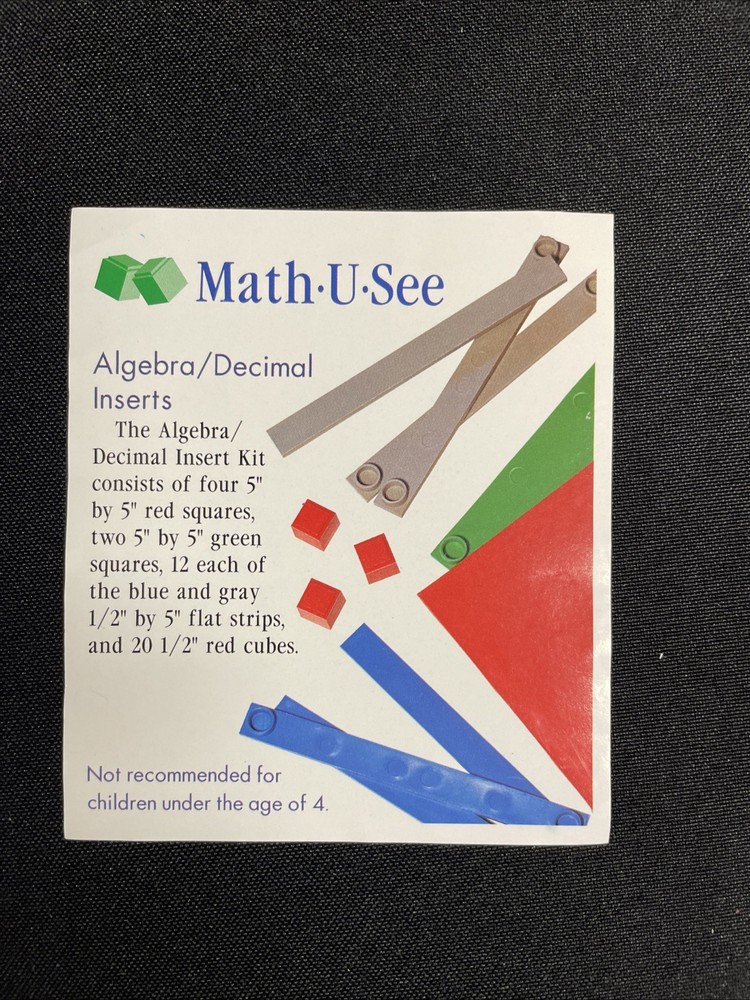 Math U See Manipulatives Algebra Decimal Inserts - Homeschool Demme