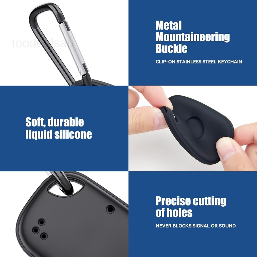 DDJ for Tile Life360 Pro (2024) Bluetooth Tracker Case Keychain 2-Pack, Black