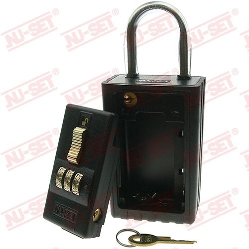Lock | 3 Digit 26alpha Combination Lock Box | Keyed Shackle Key Storage Lock Box