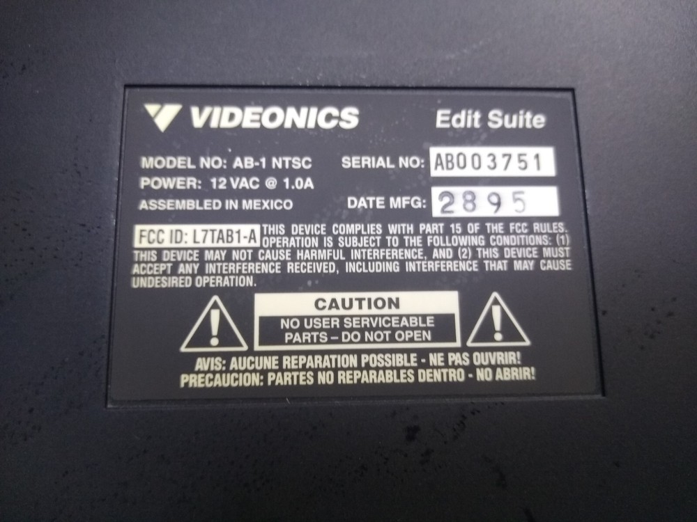 Videonics Edit Suite A/B Roll Edit Controller with Box, Cord, and Manual