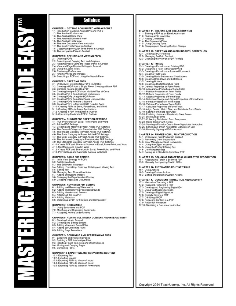 Adobe ACROBAT Pro DC DELUXE Video Training Tutorial & Quick Reference Guide