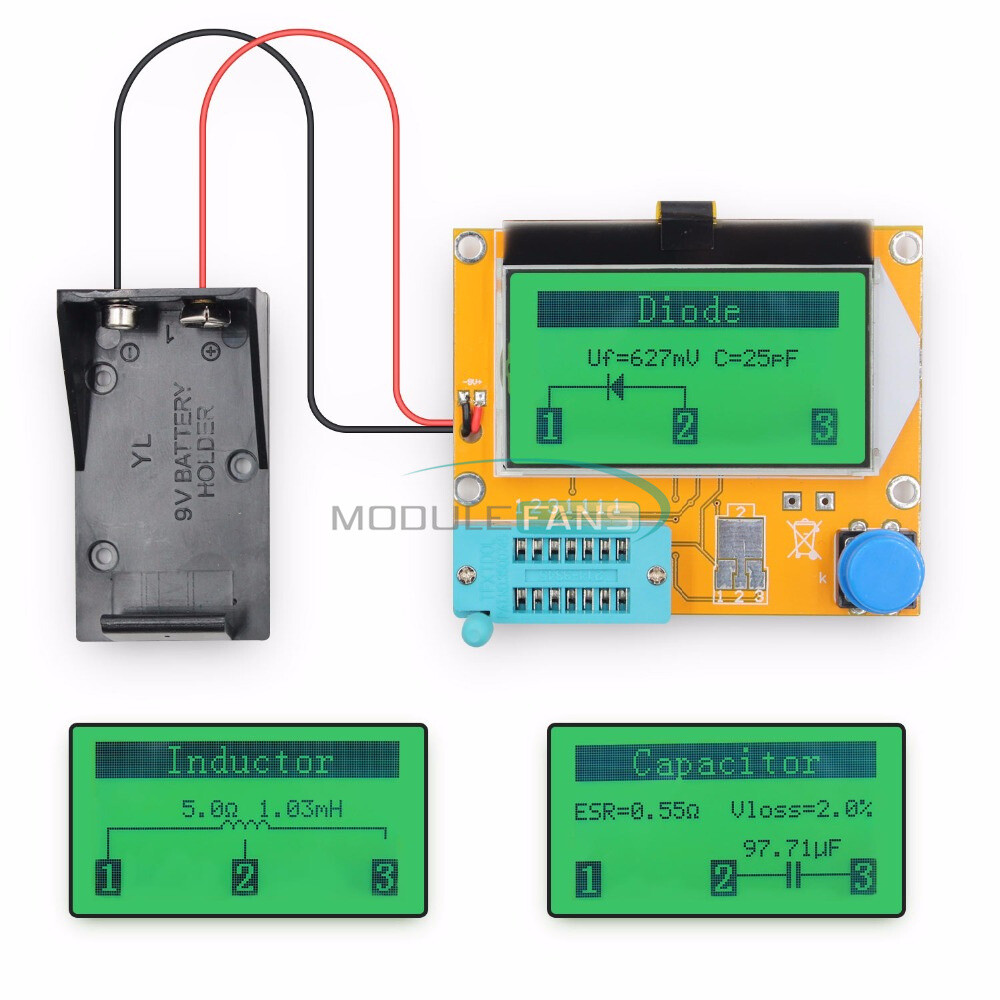 Transistor Tester LCR-T4 LCD Display M328 Diode Triode Capacitance ESR MOS