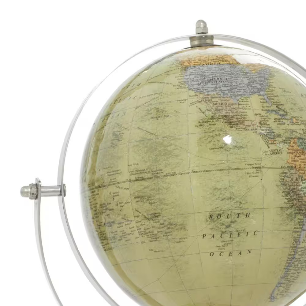 11 In. Silver Stainless Steel Decorative Globe