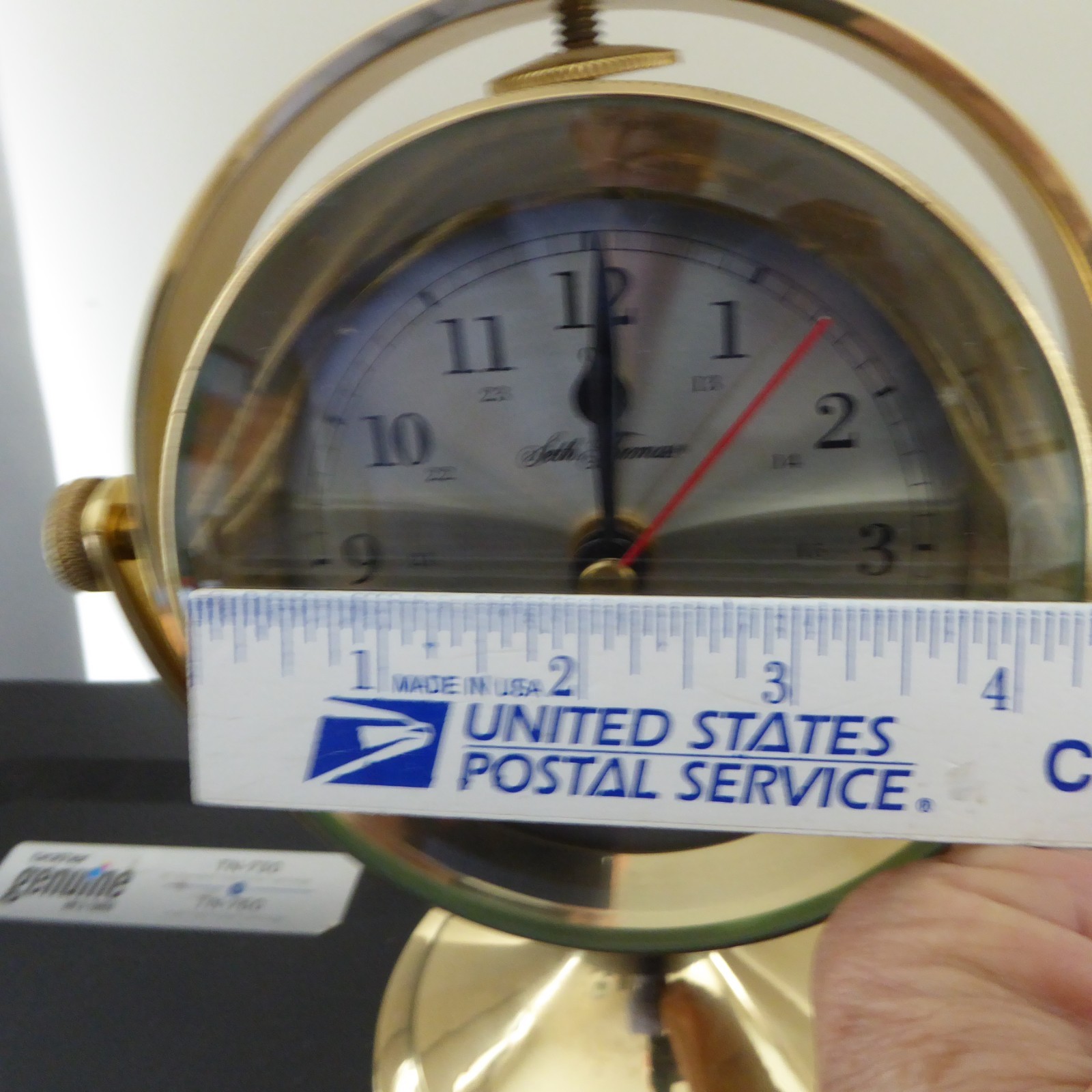 Seth Thomas SCHOONER SHIPS CLOCK Brass Model 1044 Solid Brass Running 4.9 LBS