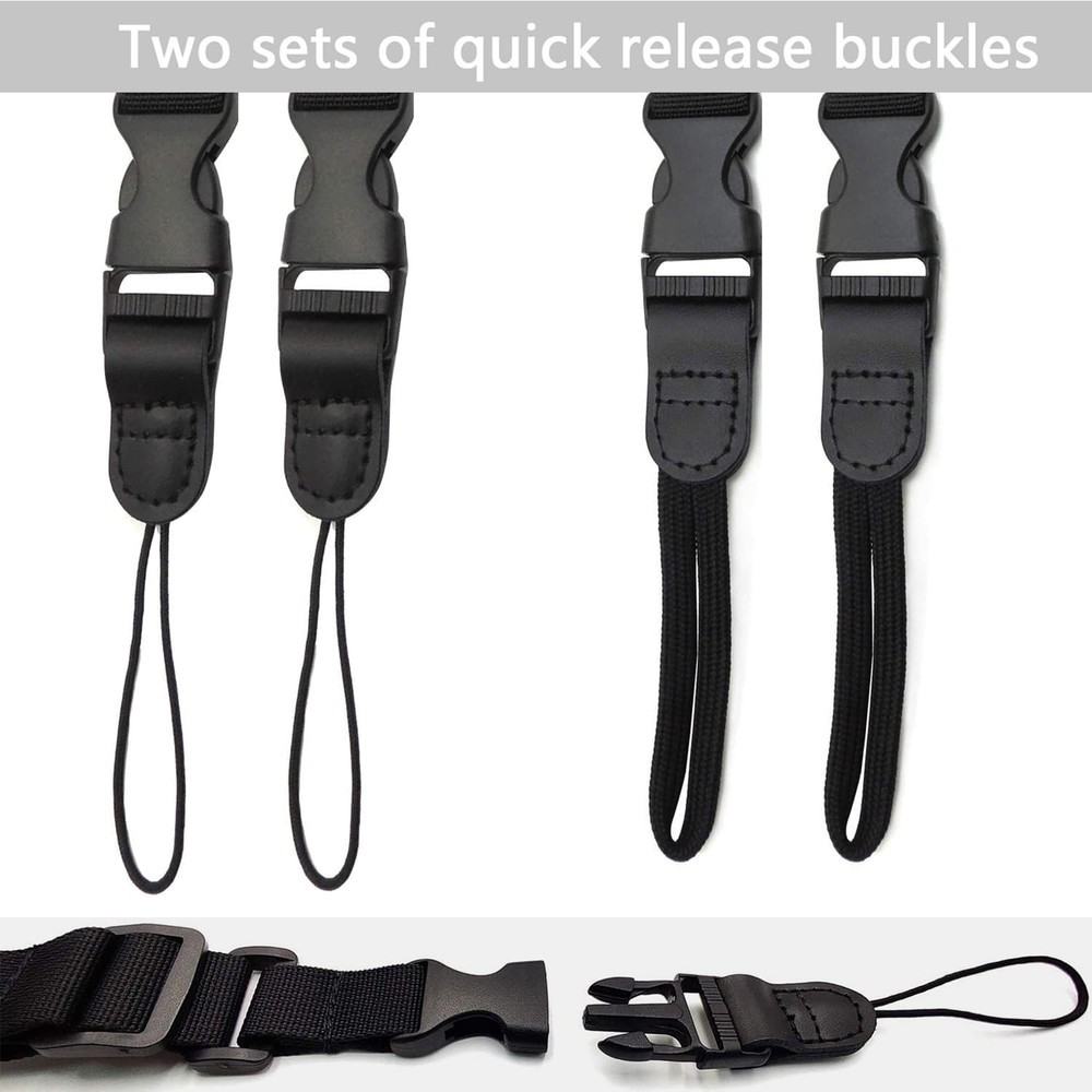 Camera Neck Strap with Quick Release – Black DSLR or Binocular Strap