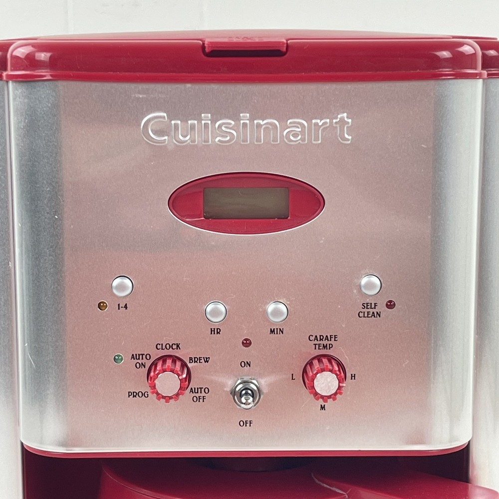 Cuisinart DCC-1200 Coffee Maker Red Brew Central Silver 12 cups