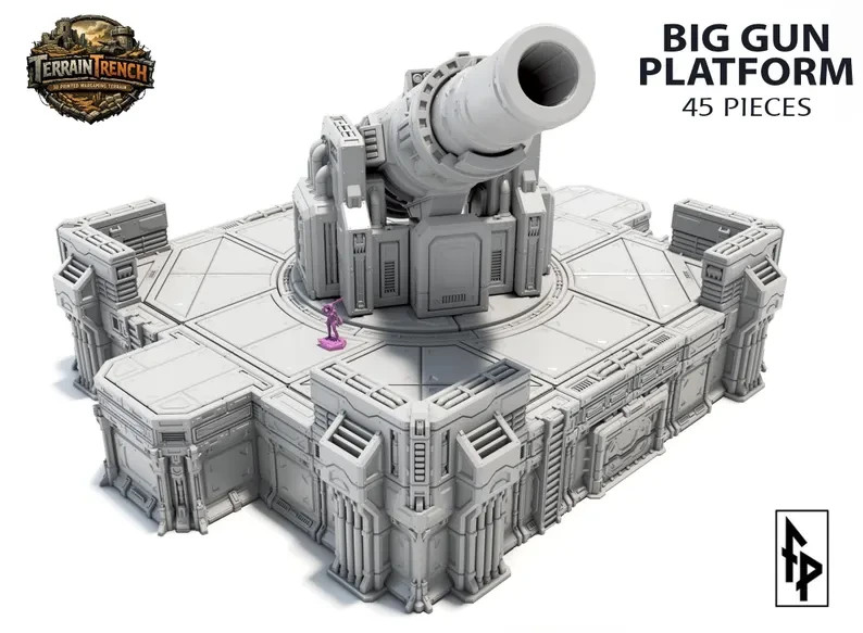 Big Gun Platform - Sci fi Structure Scenery Terrain 28/32mm