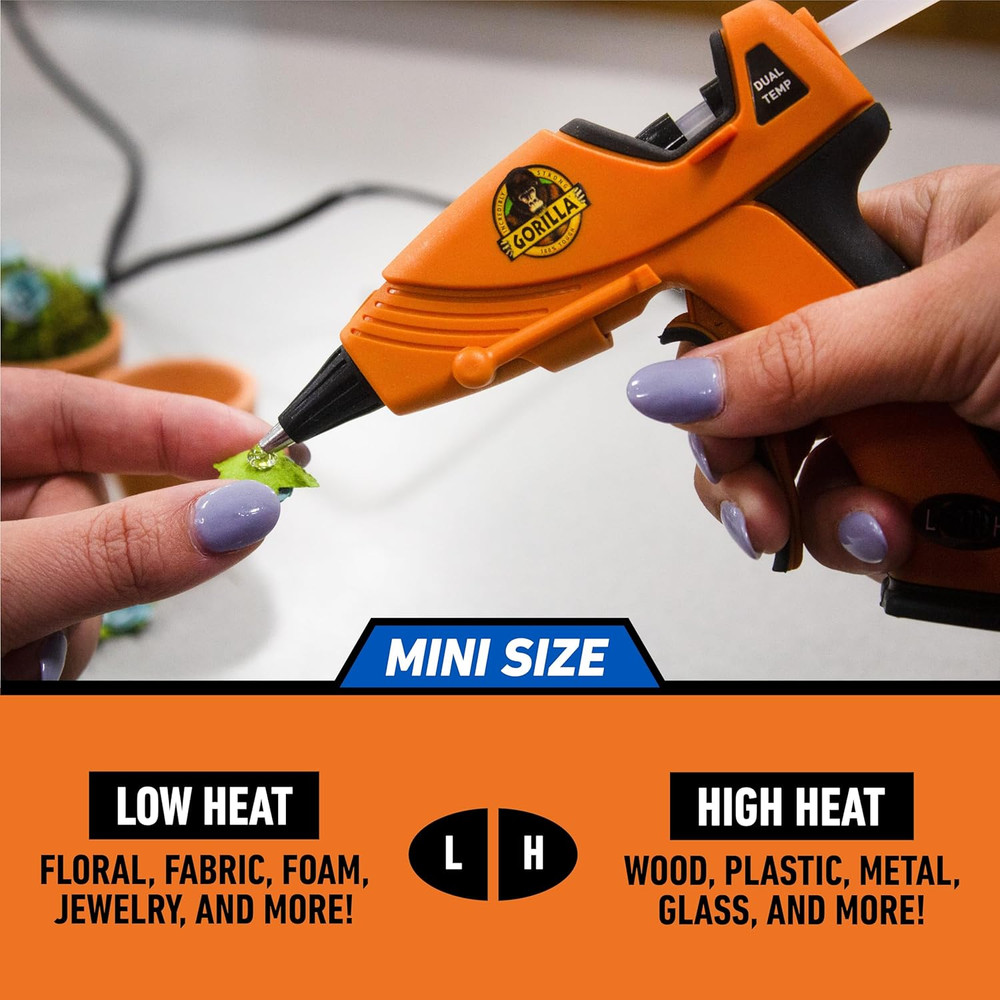 Hot Glue Gun Mini Size, Dual Temp, Precision Nozzle, Easy Trigger
