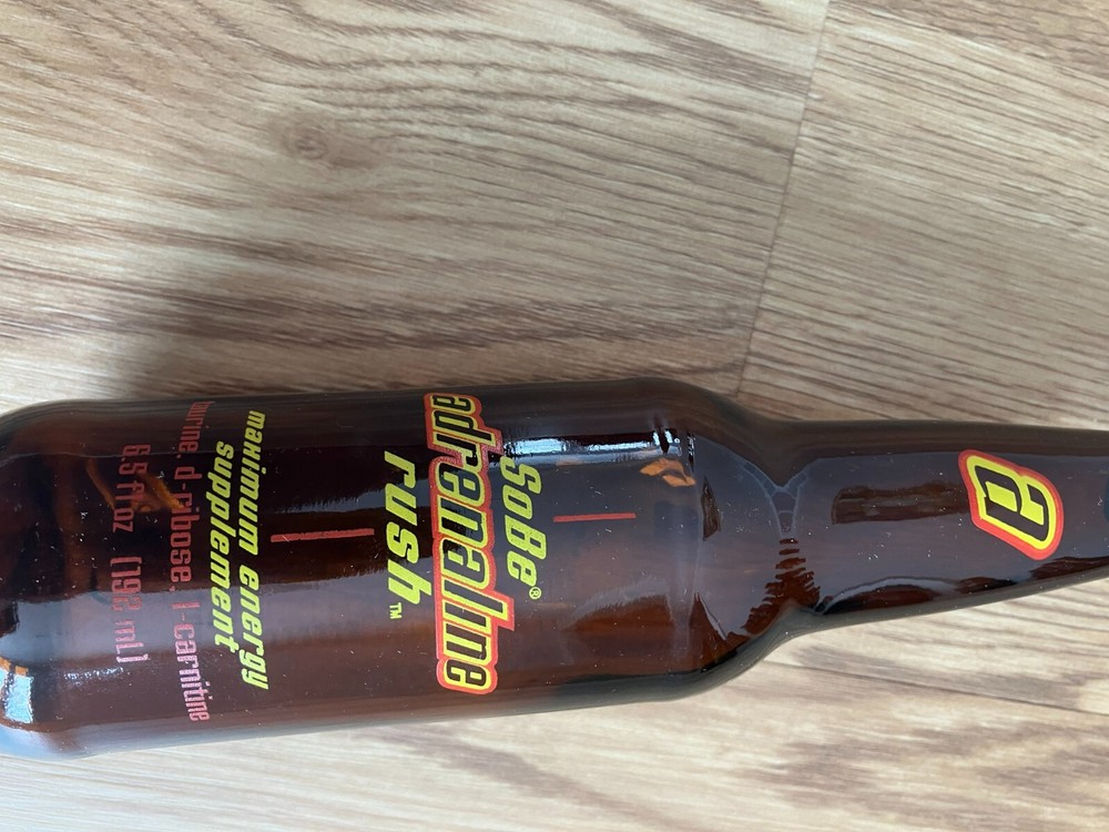 Original SoBe Adrenaline Rush Glass Bottles with Cap