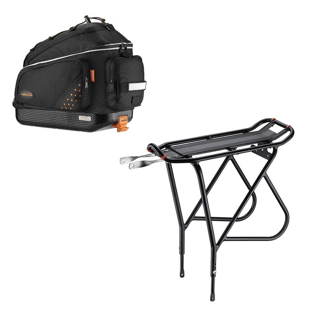 Ibera Bike Trunk Bag Rear Carrier Rack(Non Disc Brake Mount) Combo Quick-Release