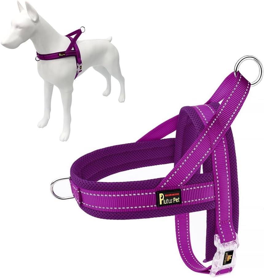No Pull Dog Harness W/ Breathable Mesh Padded Adjustable Reflective Escape Proof