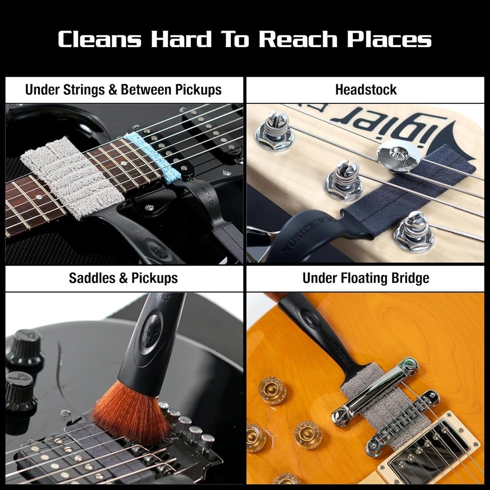 8-Pc Guitar Care Starter Kit Cleaning Repair String Change Tools Gift Set
