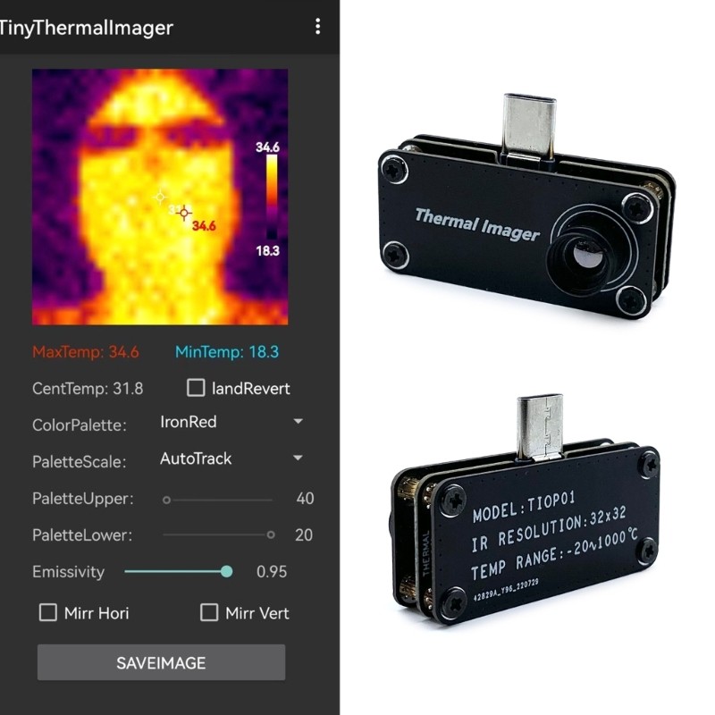 Handy Smartphone Thermal Imaging Device Versatile Temperature Scanner for Mobile