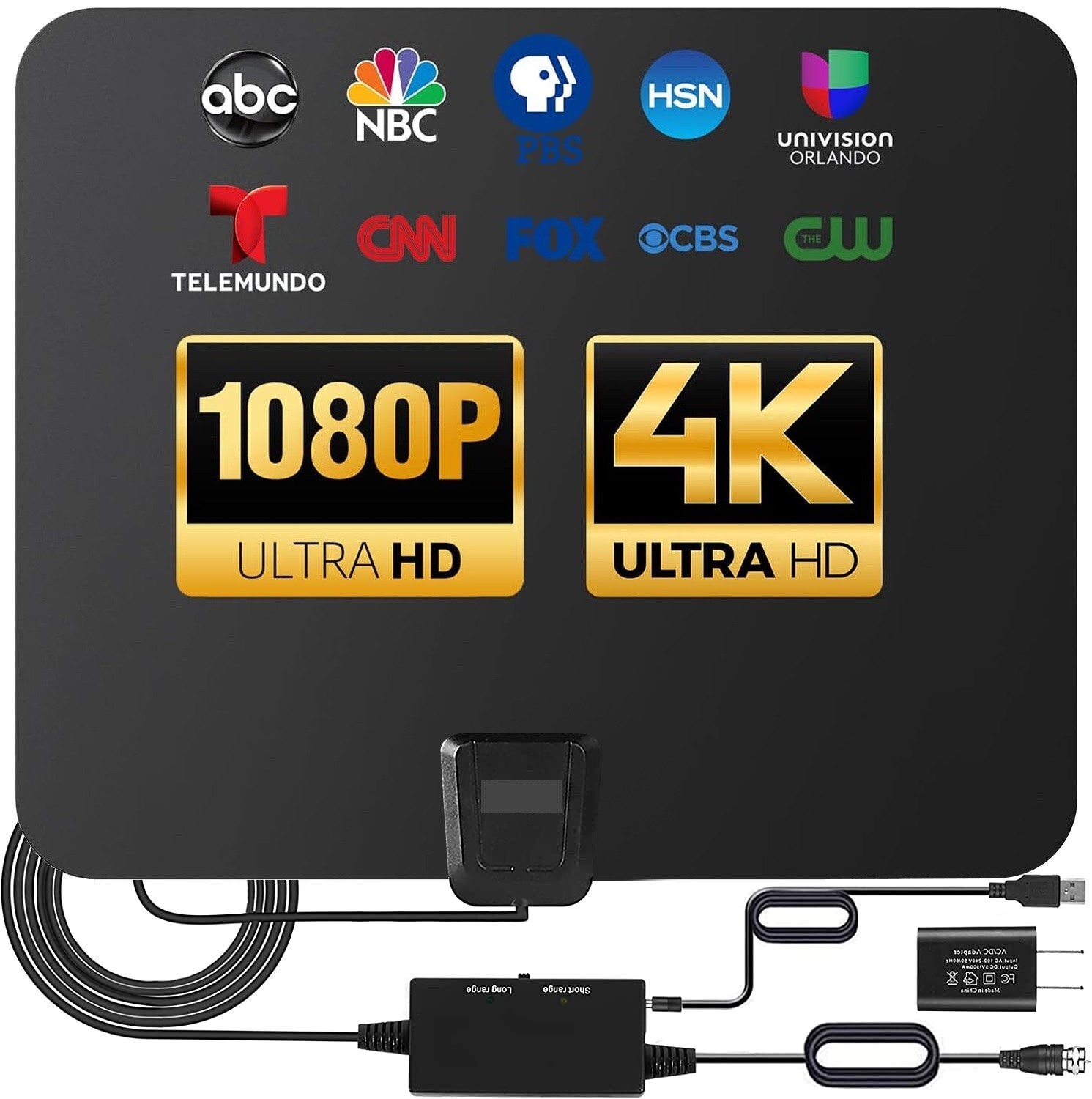 8000Miles Digital TV Antenna Indoor HDTV Amplified Signal Booster 4K HD 1080P