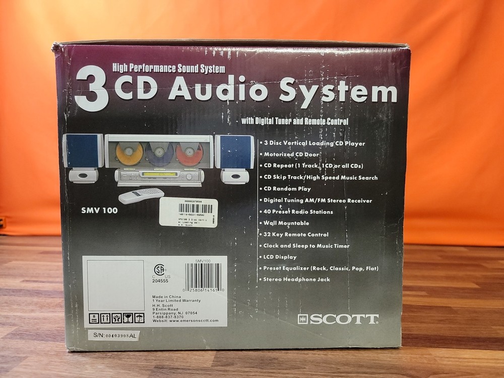Rare Scott Triple Play Vertical Linear 3 CD Changer Model SMV 100 ~ Please Read