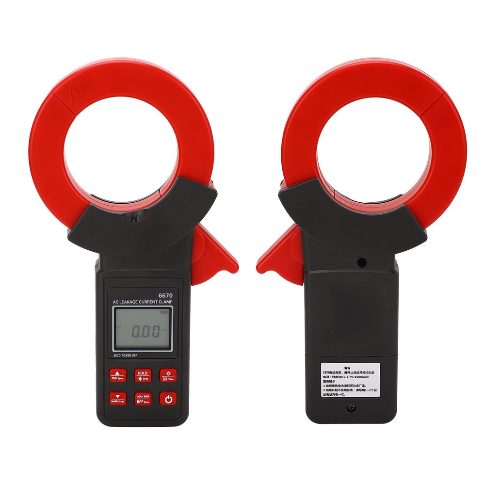 AC Leakage Ammeter Clamp LCD Backlight High Accuracy Leakage Current Meter