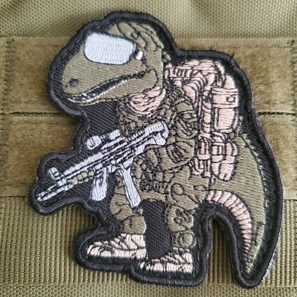 DINO FIGHTER Sarcastic Funny Tactical Morale Patch Hook and Loop