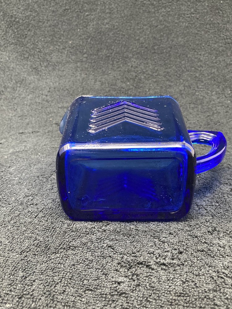 blue chevron glass pitcher