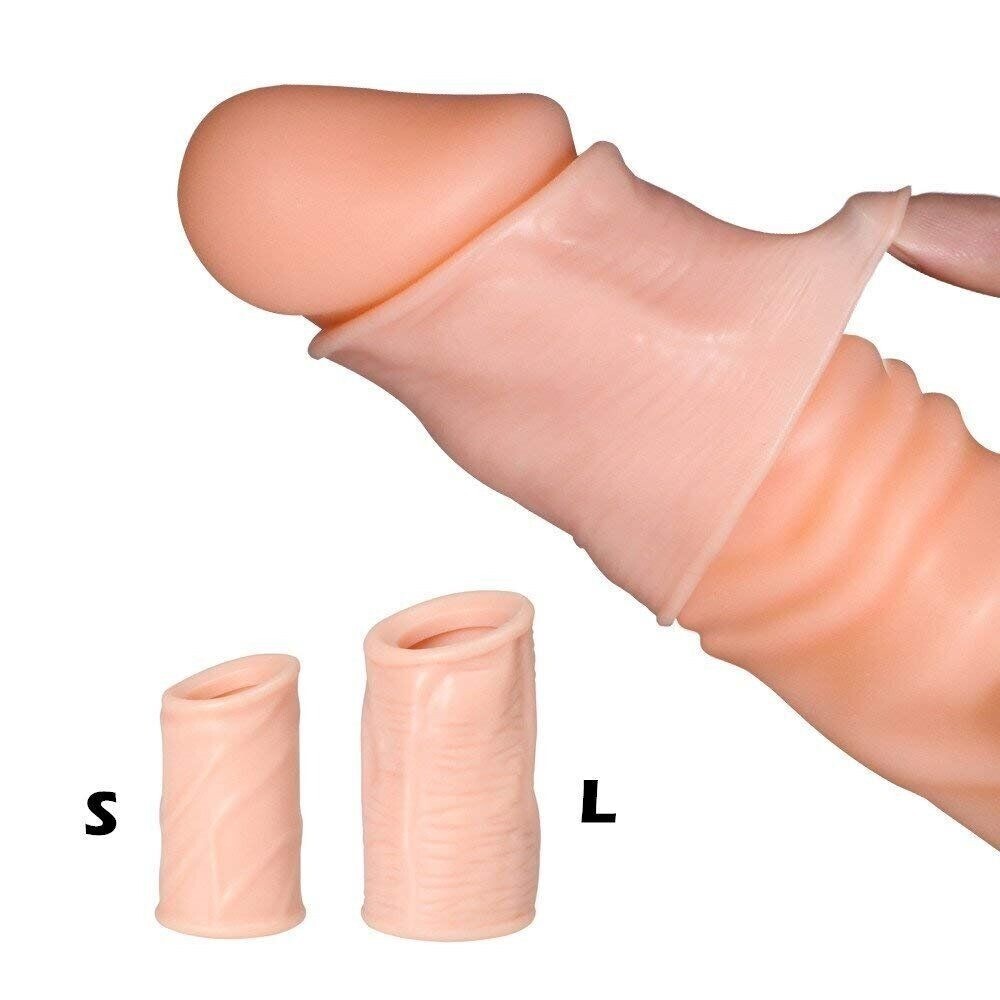 S+L Reusable Delayed Ejaculation Bigger Glans Penis Enlarger Sleeve Extender