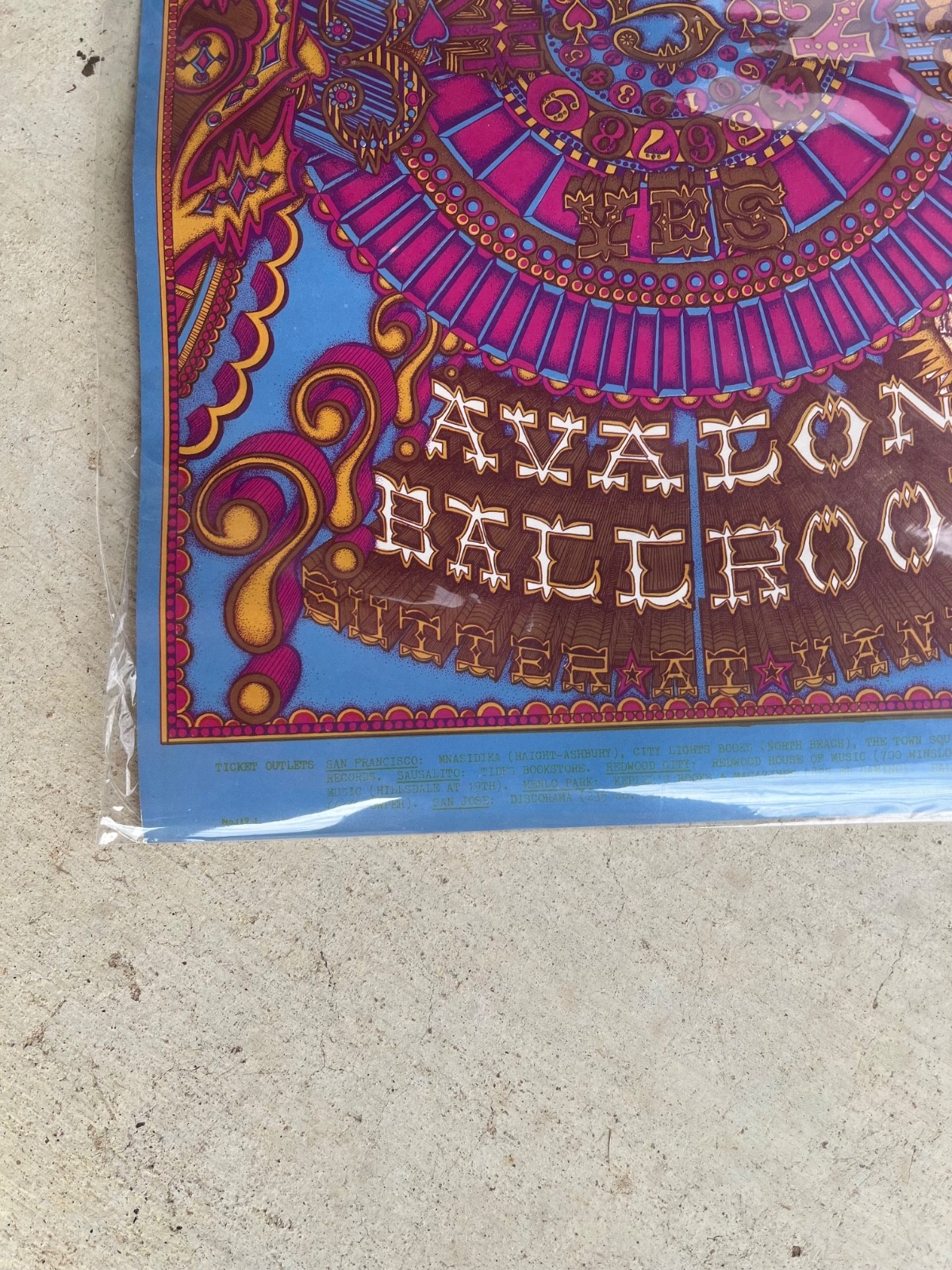 SANTANA 1968 FAMILY DOG CONCERT POSTER FD-119 JUNIOR WELLS NOT FOLDED 1ST PRINT