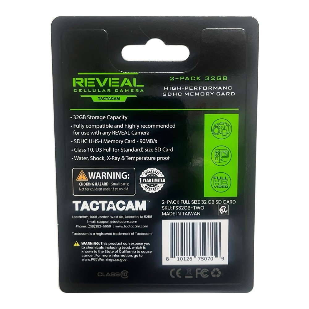 Reveal Cellular Camera High Performance SDHC Memory Card 32GB 2PACK
