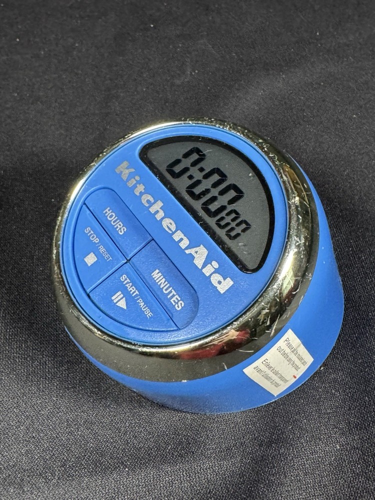 KitchenAid Digital Kitchen Timer OEM Easy to Read Countertop Blue & Chrome