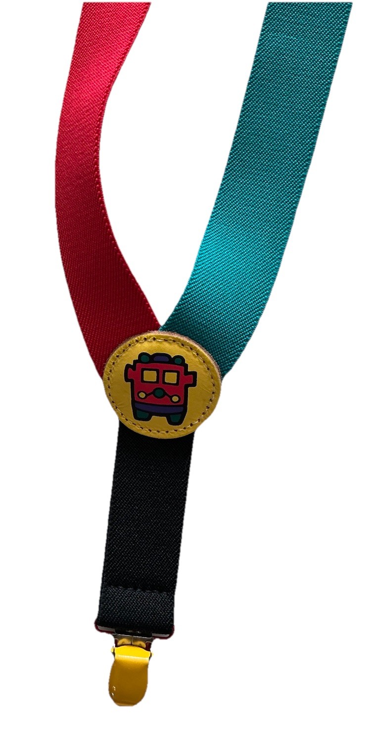 Gymboree Vintage (90s) Boy’s TRAIN Adjustable Suspender With Leather Logo Preown